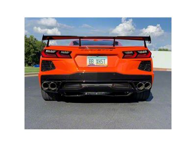 Bullet-PRT Axle-Back Exhaust System with Round Carbon Fiber Tips; AFM Valves Not Included (20-24 Corvette C8 Stingray)