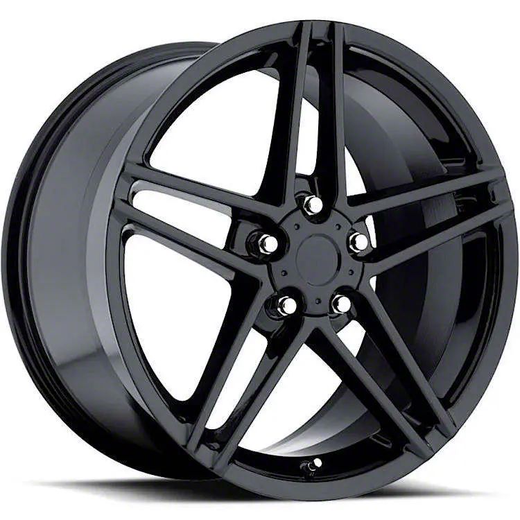 Corvette C6 Z06 Replica Gloss Black Wheel; Rear Only; 19x11; 64mm ...