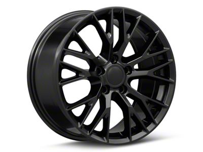 C7 Z06 Style Satin Black Wheel; Front Only; 18x8.5; 56mm Offset (05-13 Corvette C6, Excluding Grand Sport, Z06 & ZR1)