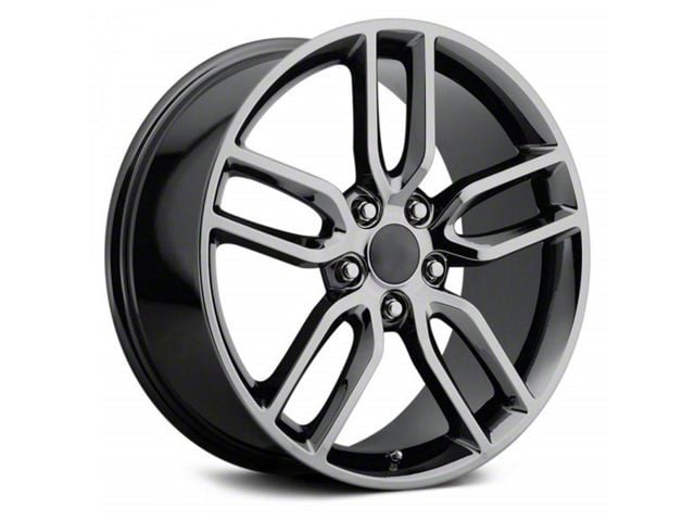 C7 Z51 Replica Black Chrome Wheel; Rear Only; 19x10 (14-19 Corvette C7 Stingray)