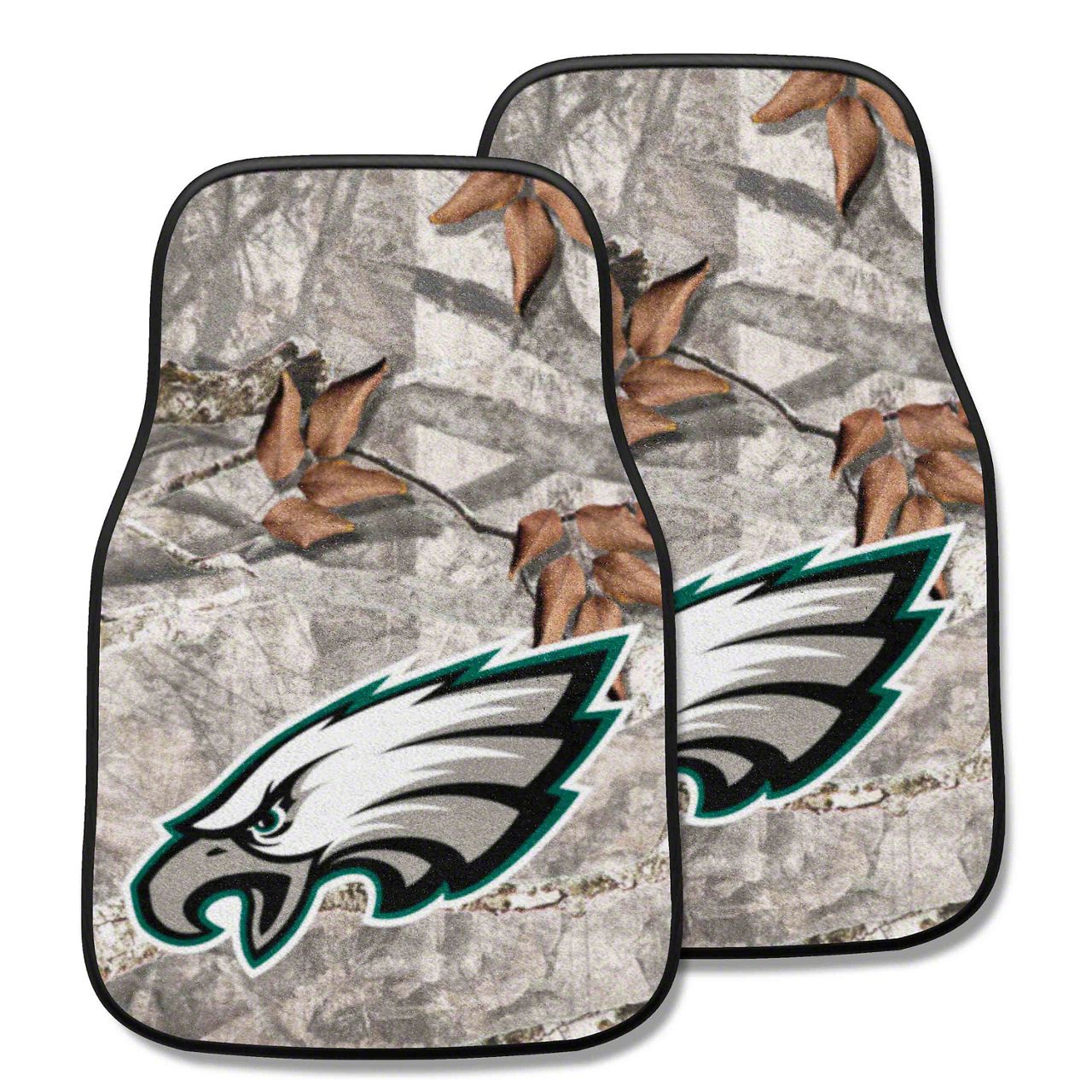 Corvette Carpet Front Floor Mats with Philadelphia Eagles Logo; Camo ...