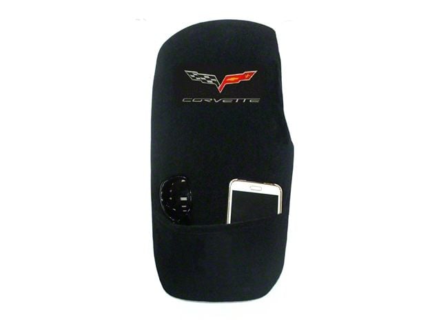Center Console Cover with Pocket; Black (05-13 Corvette C6)