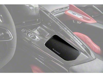 Center Console Cup Holder Cover; Carbon Fiber (20-24 Corvette C8)