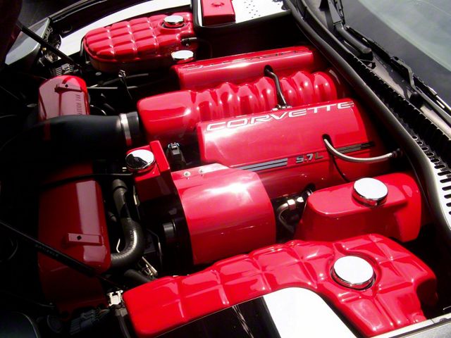 Complete Engine Cover Kit; LeMans Blue with Black Fuel Rail Lettering (97-98 Corvette C5)