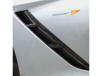 Concept7 Carbon Fiber Front Fender Gills; Standard Tint (14-19 Corvette C7 Stingray)