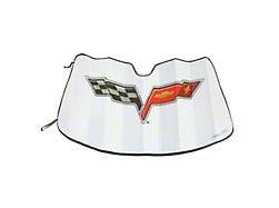 Custom Fit Sunshade with Flag Logo (05-13 Corvette C6)