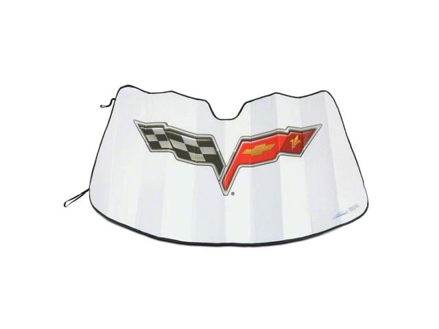 Custom Fit Sunshade with Flag Logo (05-13 Corvette C6)
