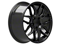 CV03C Replica Gloss Black Wheel; Front Only; 18x8.5 (14-19 Corvette C7 Stingray)