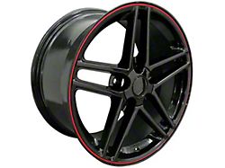 CV07A Gloss Black with Redline Wheel; Front Only; 18x9.5 (05-13 Corvette C6)