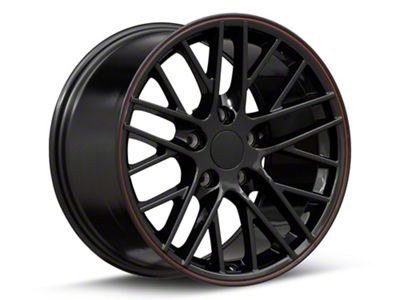 CV08A Gloss Black Wheel; Front Only; 17x9.5; 54mm Offset (97-04 Corvette C5)