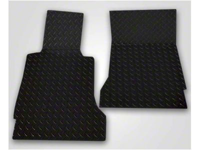 Diamond Plate Front Floor Mats; Black (05-13 Corvette C6)