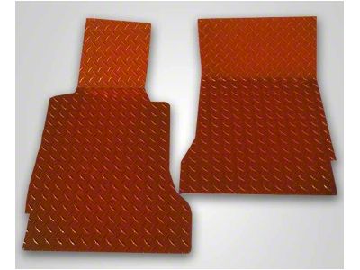 Diamond Plate Front Floor Mats; Orange (05-13 Corvette C6)