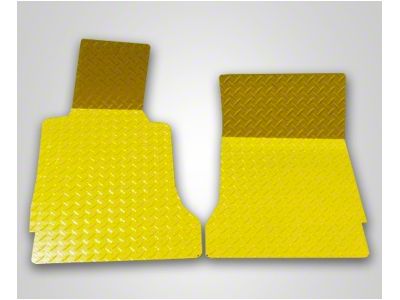 Diamond Plate Front Floor Mats; Yellow (05-13 Corvette C6)