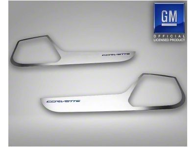 Door Guards with Corvette Lettering; Purple Carbon Fiber (14-19 Corvette C7, Excluding ZR1)