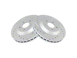 Drilled and Slotted Rotors; Front Pair (97-04 Corvette C5)