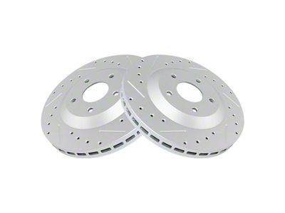 Drilled and Slotted Rotors; Front Pair (97-04 Corvette C5)