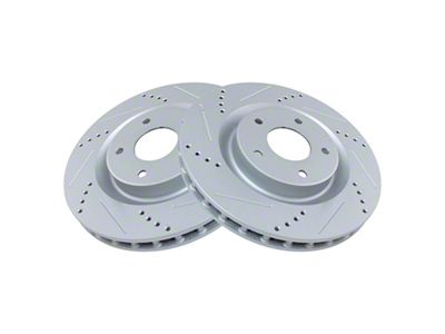 Drilled and Slotted Rotors; Front Pair (05-13 Corvette C6 Base w/ Standard Brake Package)
