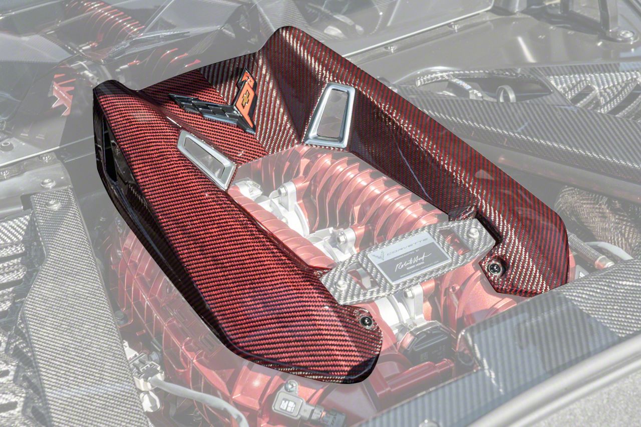 Corvette Engine Cover; Red Carbon Fiber (23-25 Corvette C8 Z06) - Free ...