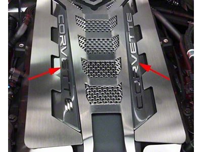 Engine Shroud CORVETTE Lettering Kit; Brushed (20-24 Corvette C8 Coupe)