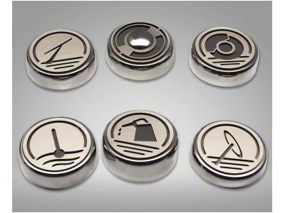 Executive Series Engine Cap Covers; Chrome and Brushed (97-04 Corvette C5 w/ Manual Transmission)