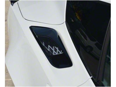 Expanded Diamond Pattern Rear Quarter Vent Grille Overlay; Brushed (15-19 Corvette C7 Grand Sport, Z06)