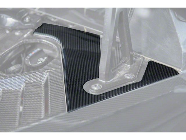 Factory Style Engine Bay Corner Vent Covers; Carbon Fiber (20-24 Corvette C8 Coupe)