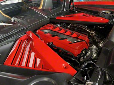 Fiberglass Engine Bay Filler Covers; Arctic White (20-24 Corvette C8 Coupe)