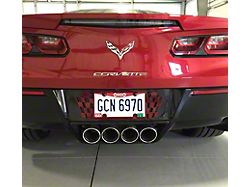 Flag Design License Plate Frame; Crystal Red Metallic (14-19 Corvette C7)