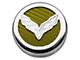 Flag Style Fluid Cap Covers; Yellow Carbon Fiber (14-19 Corvette C7 w/ Automatic Transmission, Excluding ZR1)