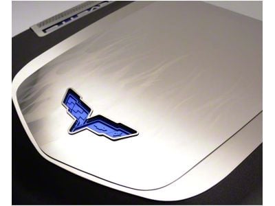 Flame Etched Engine Cover; Stainless Steel (09-13 Corvette C6 ZR1)