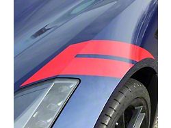 Front Fender Racing Hash Stripes Decals; Gloss Black (14-19 Corvette C7 Stingray)