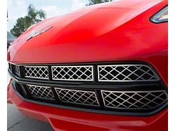 Front Grille Overlay; Brushed (14-19 Corvette C7 Stingray)