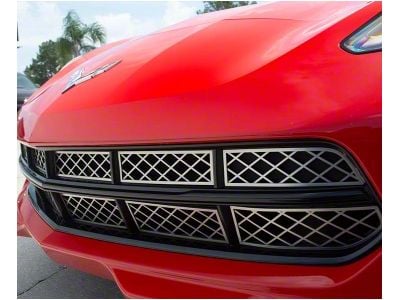 Front Grille Overlay; Brushed (14-19 Corvette C7 Stingray)