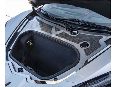 Front Wiper Cowl with Polished Perforated Insert; Brushed Stainless Steel (20-24 Corvette C8)