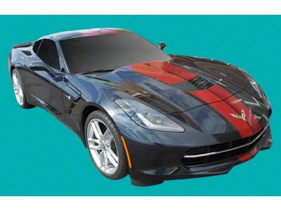 Full Length Racing Stripes; Blade Silver (14-19 Corvette C7 Stingray Convertible)