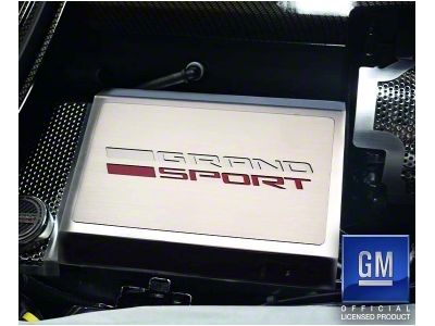 Fuse Box Cover with Grand Sport Logo; Polished (16-19 Corvette C7 Grand Sport)