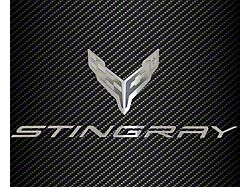 Hood Panel Badge with Flag and Stingray Logo; Stainless Steel (20-24 Corvette C8)