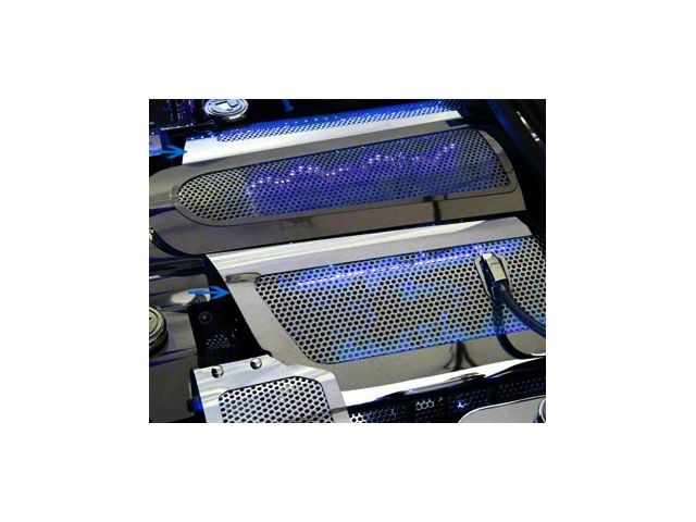 Illuminated Fuel Rail Replacement Covers; Perforated Stainless; Yellow LED (06-13 Corvette C6 Z06)
