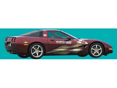 Indianapolis 500 Pace Car Decal Kit; Gold/White (2003 Corvette C5)