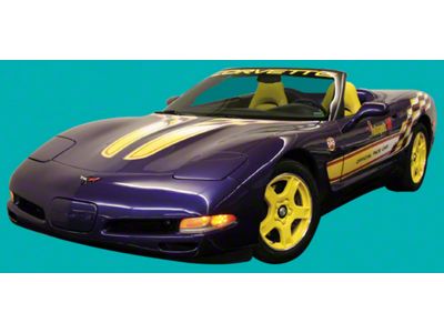 Indianapolis 500 Pace Car Decal Kit; Yellow/White (1998 Corvette C5)