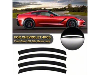 LED Side Markers; Smoked (14-19 Corvette C7)