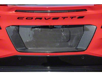 License Plate Frame Backing; Carbon Fiber (23-24 Corvette C8 E-Ray, Z06)