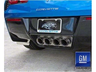 License Plate Frame with Corvette Lettering Lettering; Solid Blue (14-19 Corvette C7)