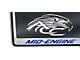 License Plate Frame with MID-ENGINE Lettering; Blue Carbon Fiber Inlay (20-24 Corvette C8)