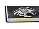 License Plate Frame with MID-ENGINE Lettering; Yellow Carbon Fiber Inlay (20-24 Corvette C8)