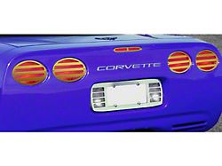Louvered License Plate and Tail Light Covers; Gold (97-04 Corvette C5)