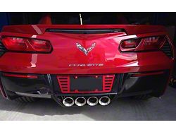 Louvered License Plate Frame with Caps; Gloss Black (14-19 Corvette C7)