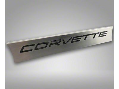 Lower Rear Window Accent with Corvette Lettering; Black Carbon Fiber Inlay (20-24 Corvette C8 Coupe)