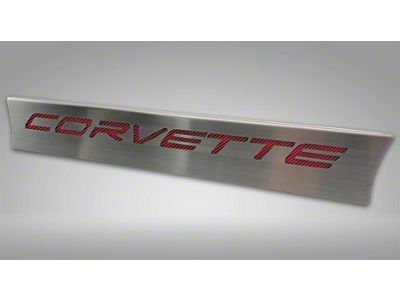 Lower Rear Window Accent with Corvette Lettering; Red Carbon Fiber Inlay (20-24 Corvette C8 Coupe)