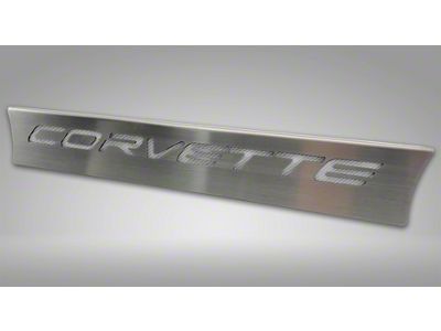 Lower Rear Window Accent with Corvette Lettering; White Carbon Fiber Inlay (20-24 Corvette C8 Coupe)